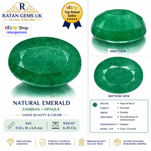 Large natural zambian emerald - natural,