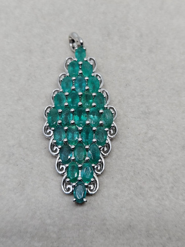 Zambian emerald pendant - emerald, in