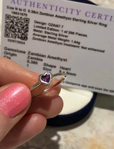 Zambian amethyst heart - zambian,