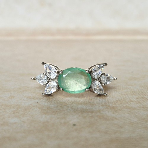 Natural zambian emerald ring - emerald,