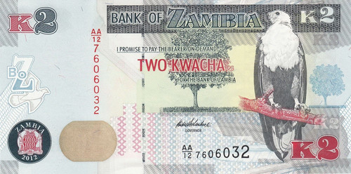 Zambia kwacha banknote - kwacha, 2012